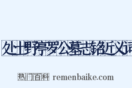 处士野亭罗公墓志铭近义词是什么意思的图片